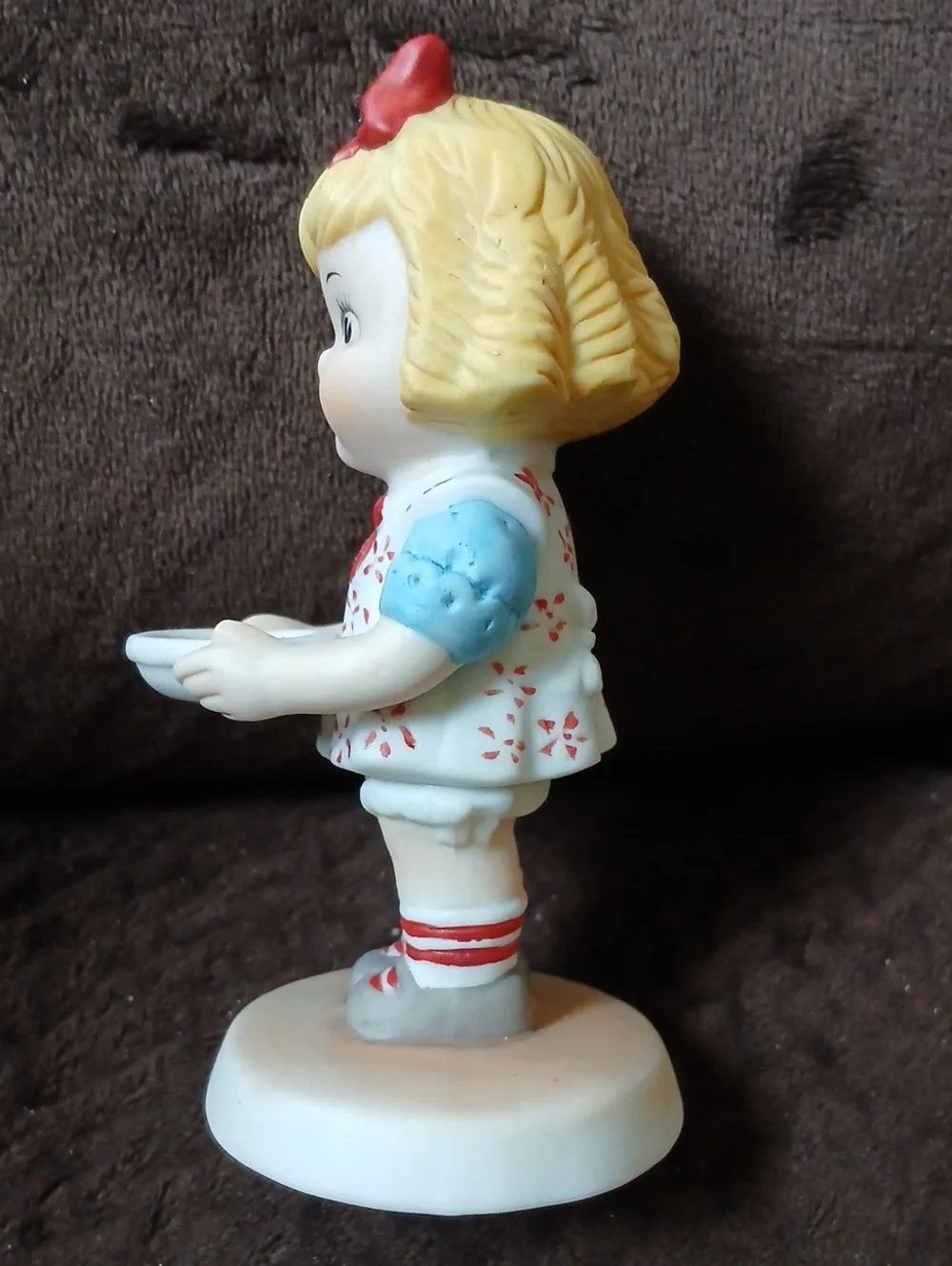 Vintage Campbell's Soup Kid Figurine Girl With Tomato Soup Porcelain 4